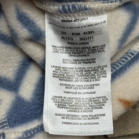 Eddie Bauer Quest Full Zip Fleece Sweater Womens Large White Aztec Jacket Light - Picture 6 of 8